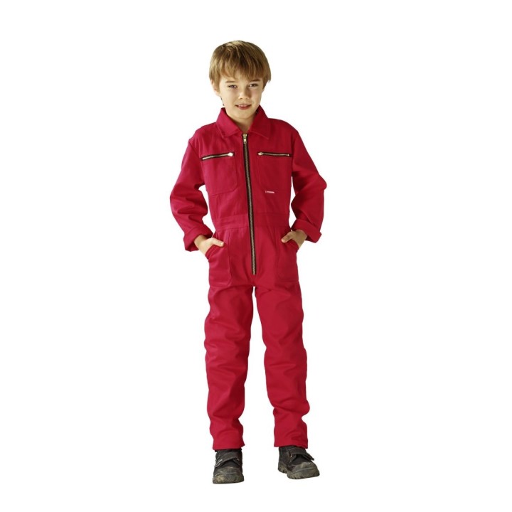 Combinaison de travail enfant Junior 100 % coton PLANAM rouge garçon