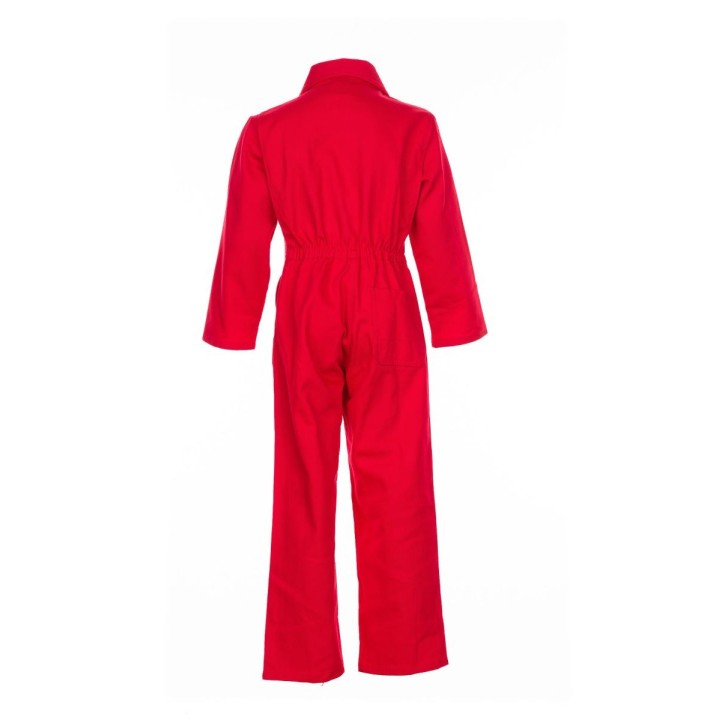 Combinaison de travail enfant Junior 100 % coton PLANAM rouge dos