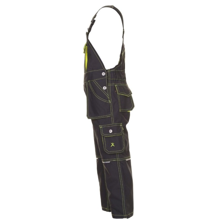 Salopette de travail enfant junior vert olive orange