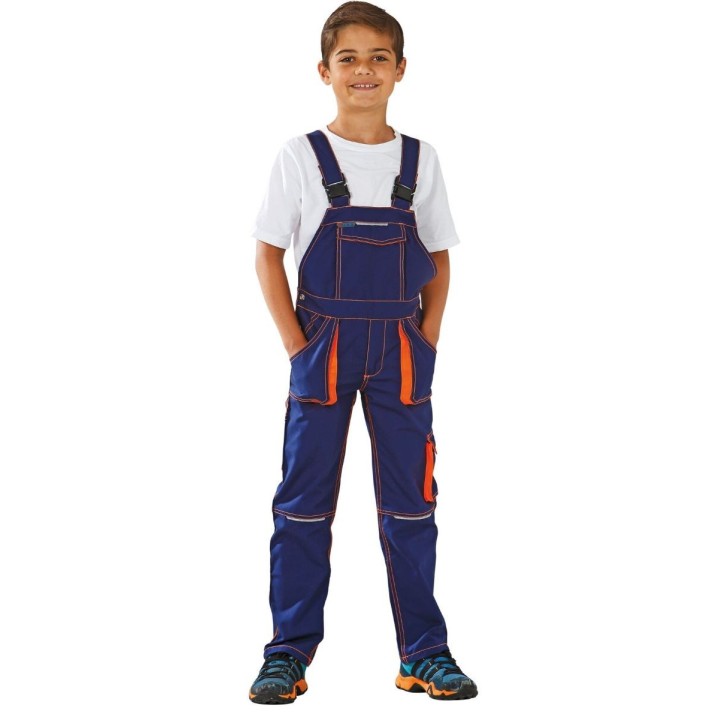 Salopette de travail enfant junior marine orange