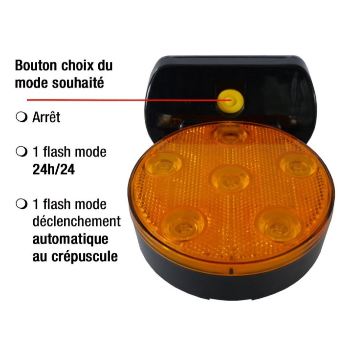 Lampe flash à leds solaire magnétique