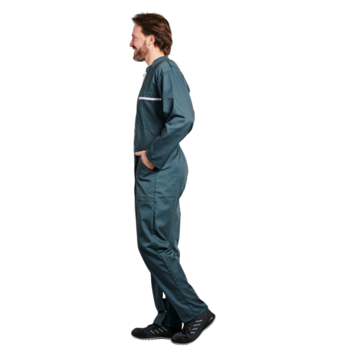 Profil de notre Combinaison travail à double fermeture verte PBV Securama