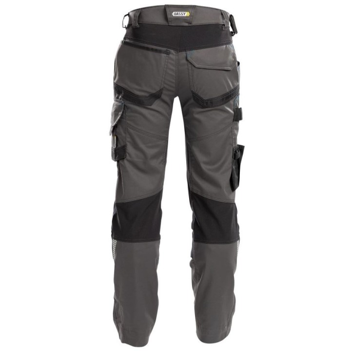 Pantalon de Travail Stretch DYNAX DASSY élasthanne  gris noir dos