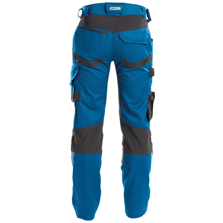 Pantalon de Travail Stretch DYNAX DASSY élasthanne bleu azur gris dos