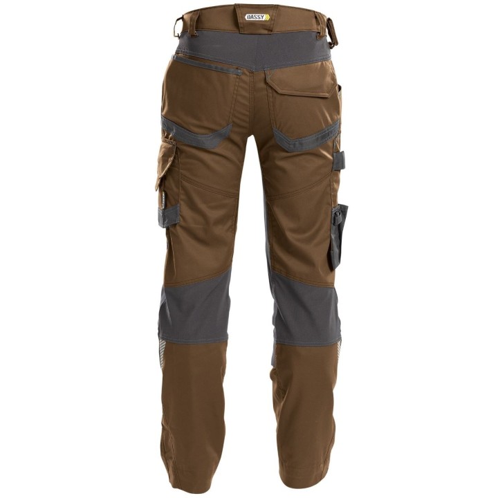 Pantalon de Travail Stretch DYNAX DASSY élasthanne  brun argile gris dos