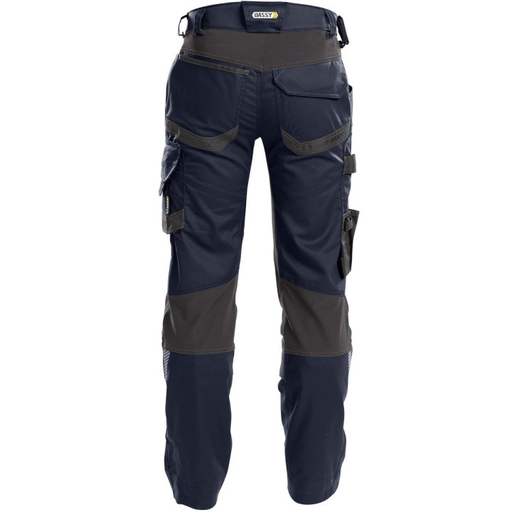 Pantalon de Travail Stretch DYNAX DASSY élasthanne bleu nuit gris dos