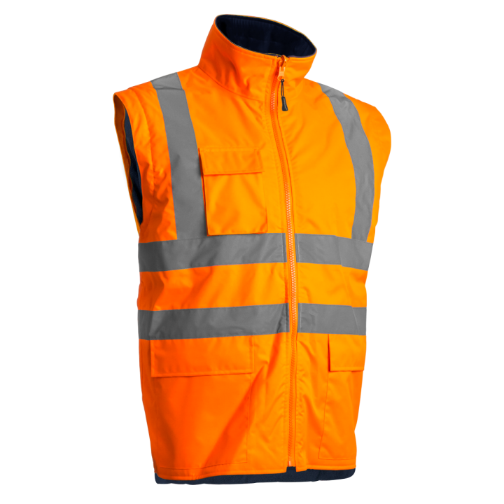 Parka KANATA haute visibilité petite et grande taille 4 en 1 COVERGUARD orange sans  manche