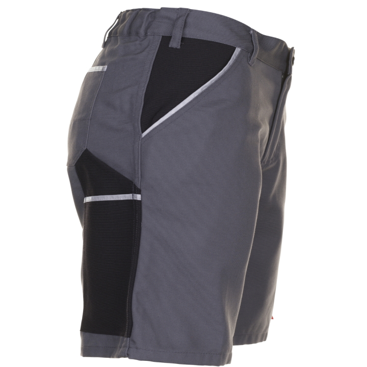 Bermuda de travail gris noir canvas Planam  profil