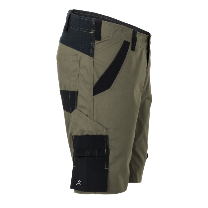 Short élasthanne vert olive profil