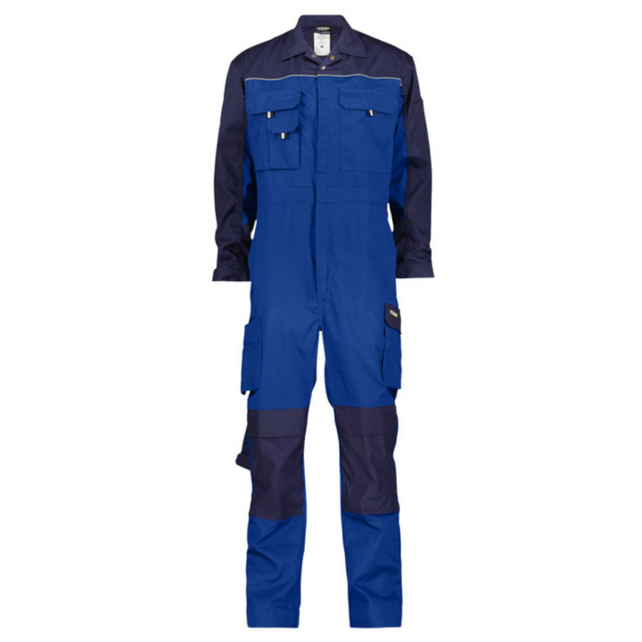 Combinaison de travail bicolore  CANNE bleu roi marine
