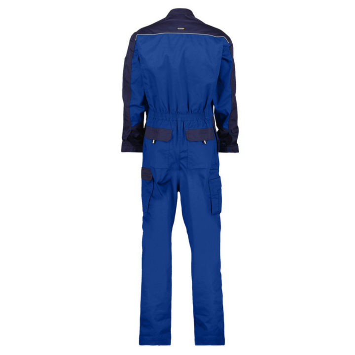 Combinaison de travail bicolore  CANNE bleu roi marine dos