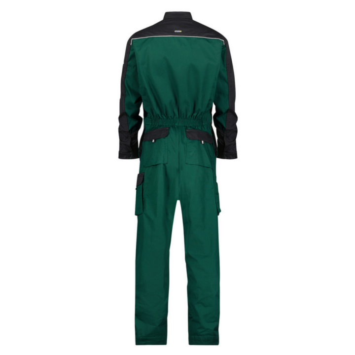 Combinaison de travail bicolore  CANNE vert noir dos