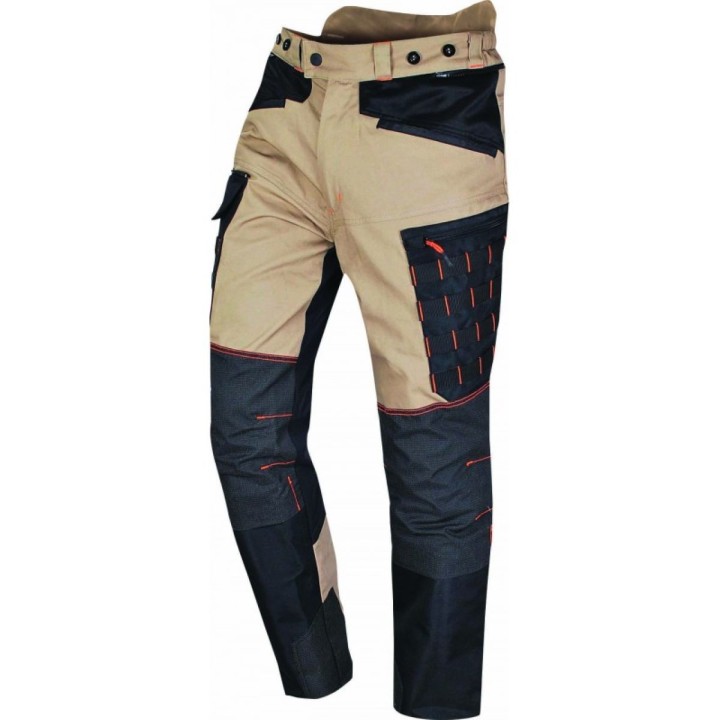 Pantalon de travail anti ronce HANDY SOLIDUR beige + 7 cm