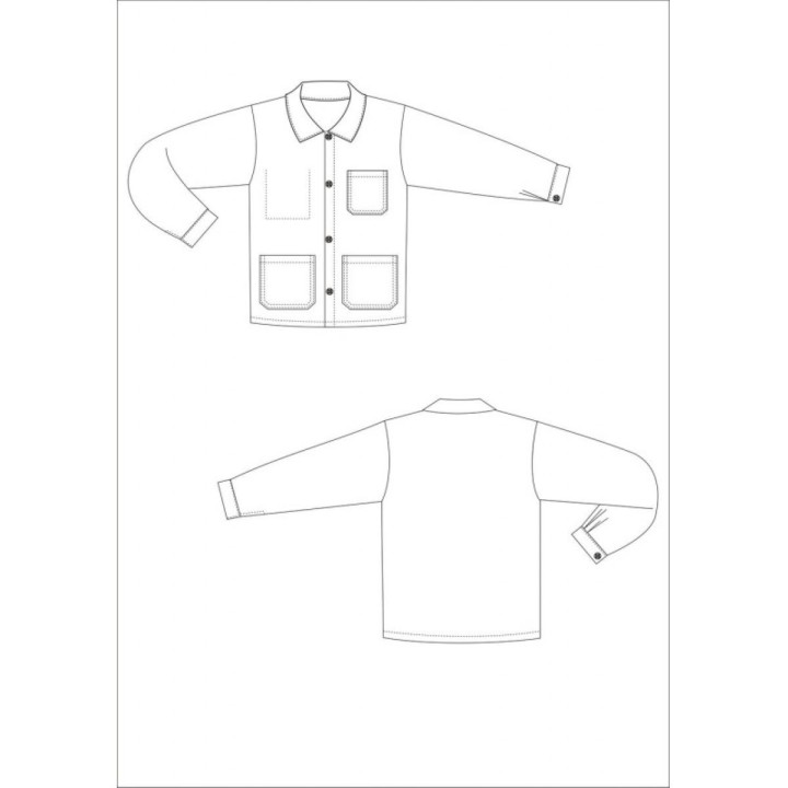 Veste de travail 100% coton blanc PBV Dijon