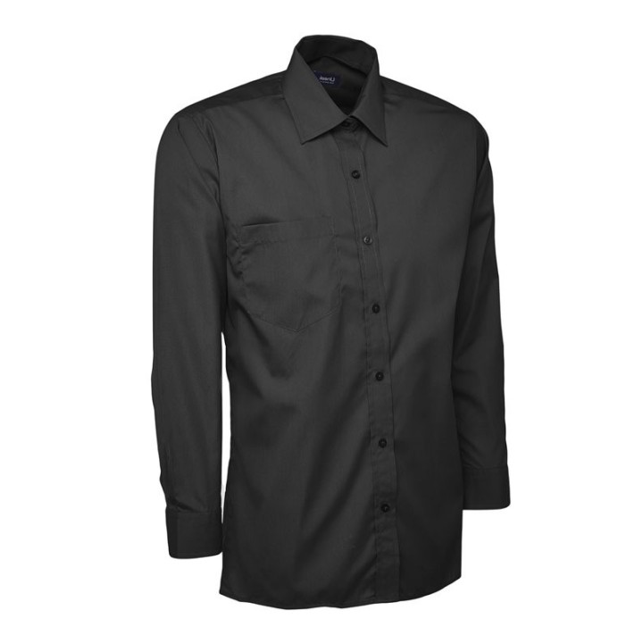 Chemise manches longues popeline homme UC709 UNEEK Sécurama noir