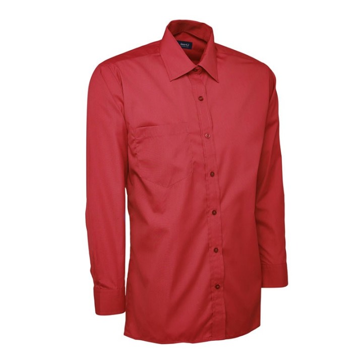 Chemise manches longues popeline homme UC709 UNEEK Sécurama rouge