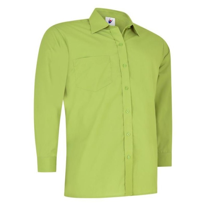 Chemise manches longues popeline homme UC709 UNEEK Sécurama tilleul