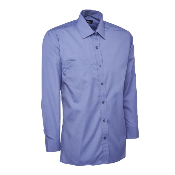 Chemise manches longues popeline homme UC709 UNEEK Sécurama bleu moyen