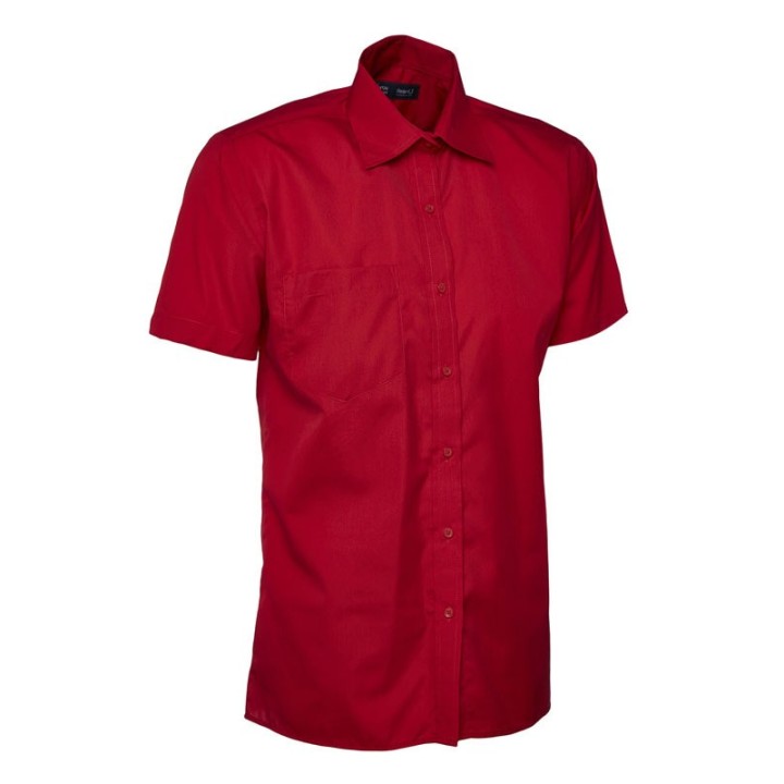 Chemise manches courtes popeline homme UC710 UNEEK Sécurama rouge
