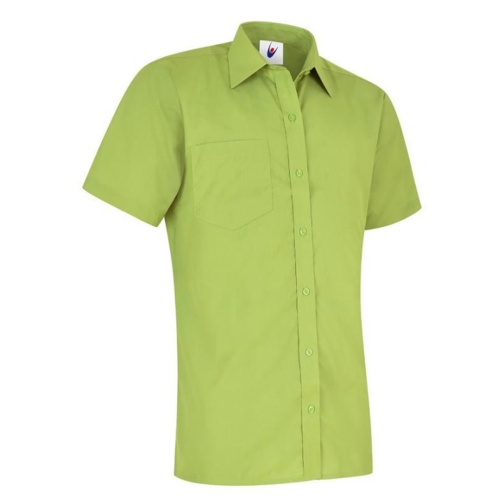Chemise manches courtes popeline homme UC710 UNEEK Sécurama tilleul