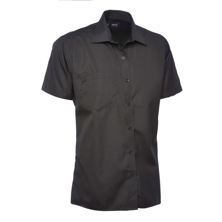 Chemise manches courtes popeline homme UC710 UNEEK Sécurama noir