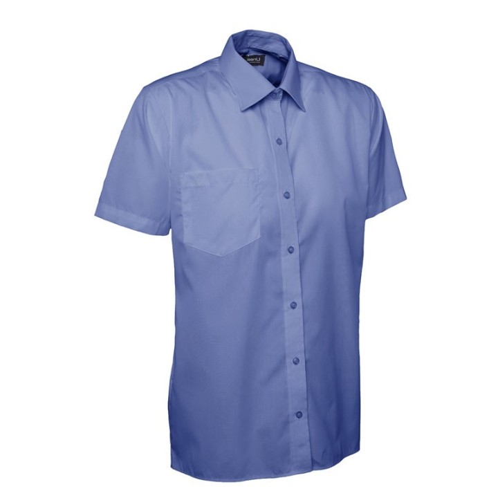Chemise manches courtes popeline homme UC710 UNEEK Sécurama bleu moyen