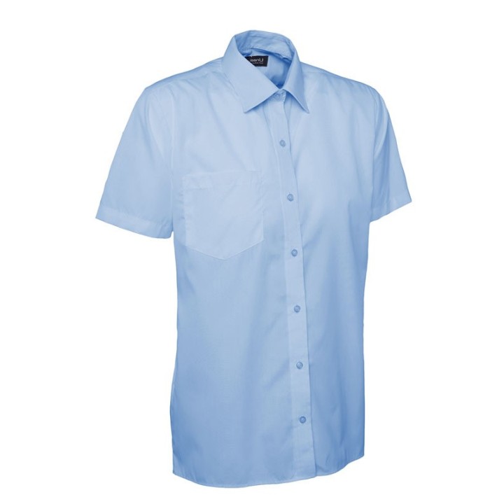Chemise manches courtes popeline homme UC710 UNEEK Sécurama bleu clair