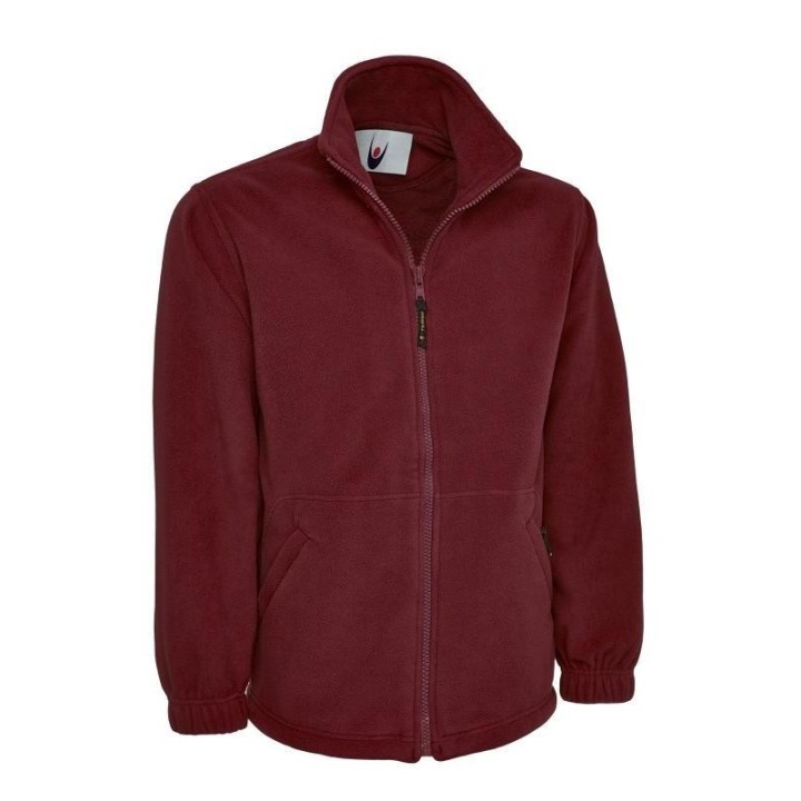 Veste travail polaire travail zippée 300 grammes UNEEK bordeaux