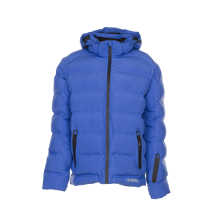 Vue de face de la veste froid pour hommes Powder bleue