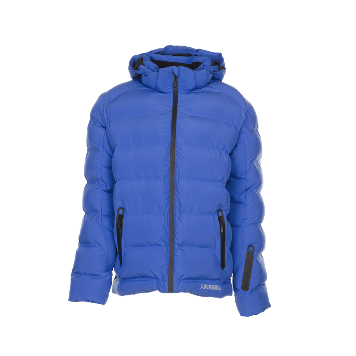 Vue de face de la veste froid pour hommes Powder bleue
