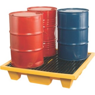 Palette de rétention risque chimique 4 fûts