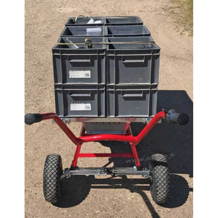Brouette électrique ZOETTE PRO PRIMEUR caisse avec roues directionnelles en option