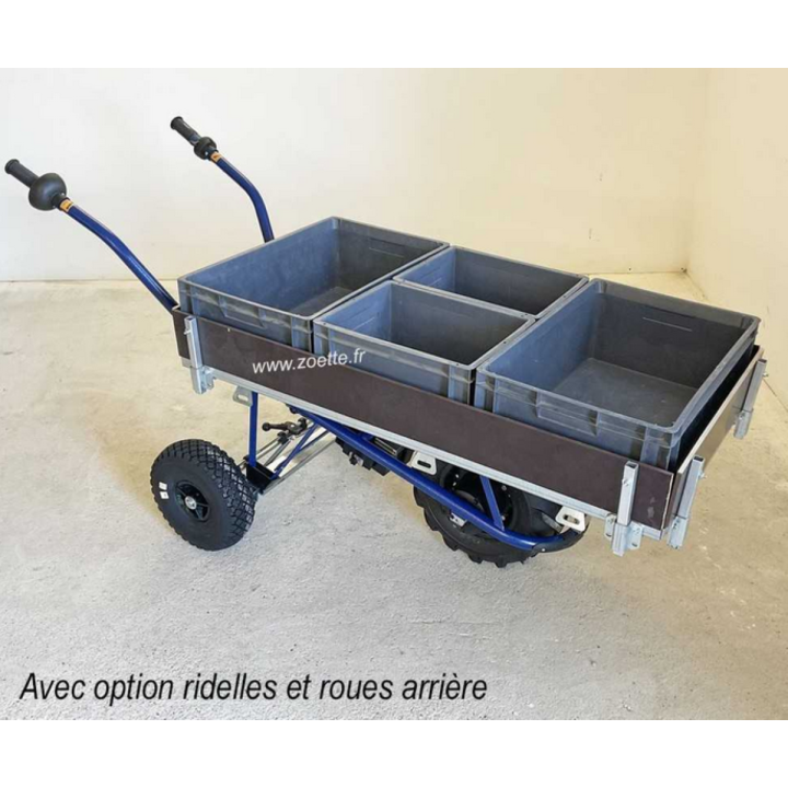 Brouette électrique ZOETTE CLAS PRIMEUR avec option roues arrières