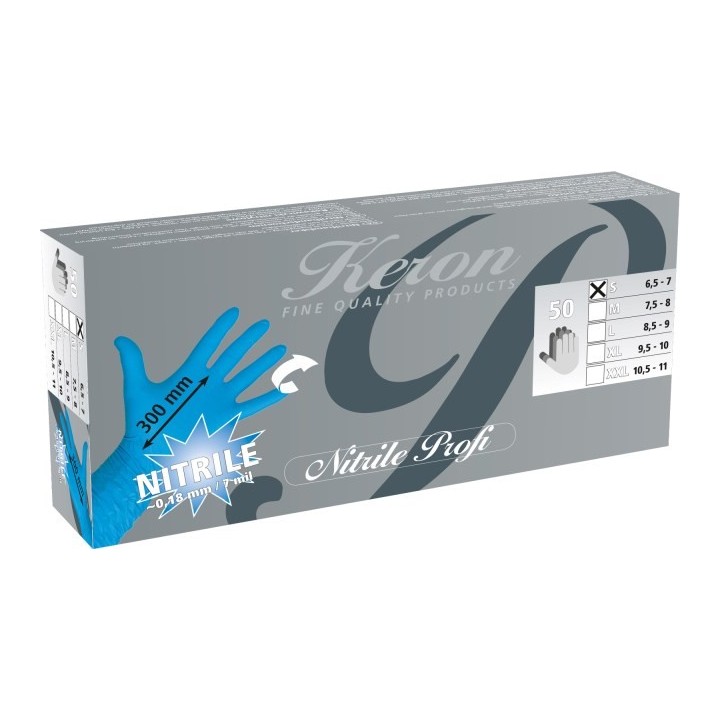 Boite de gants Gant nitrile manchette 30 cm jetable bleu KERBL