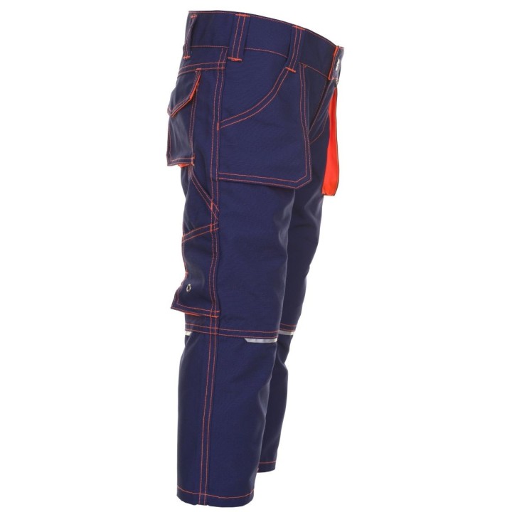 6111 pantalon junior PLANAM marine orange profil droit