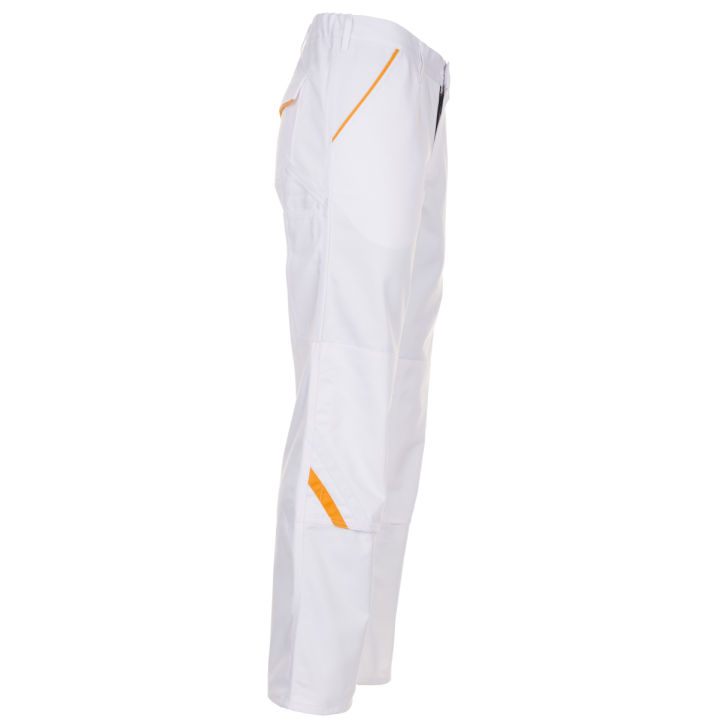 Pantalon de travail blanc blanc jaune highline planam profil