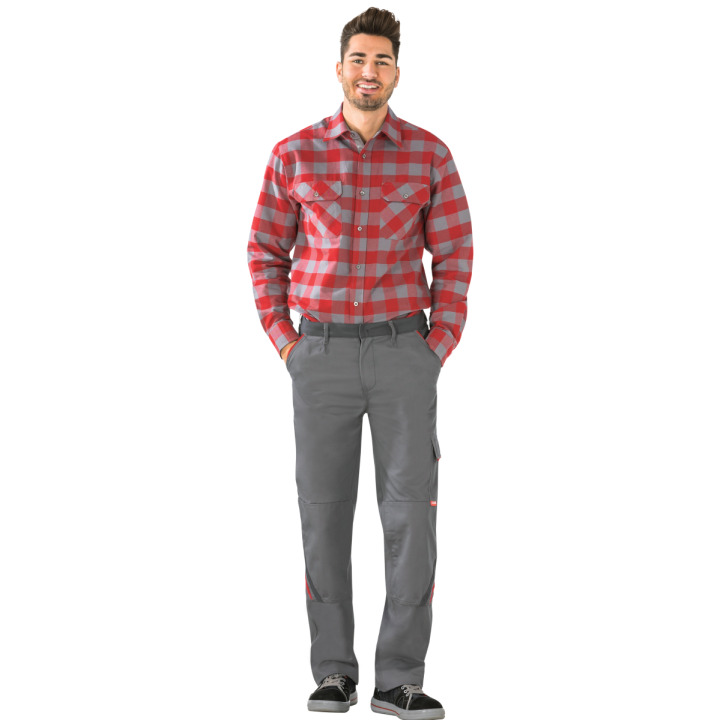 Pantalon de travail zinc ardoise rouge highline planam