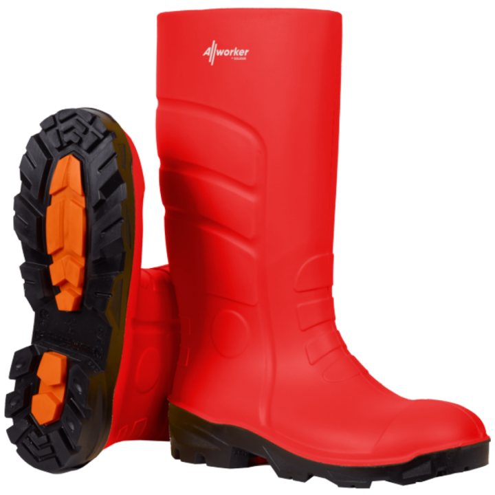 Botte de travail sécurité élevage S4 ALLWORKER  SOLIDUR rouge