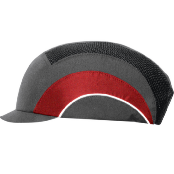 Casquette protection Anti scalp HARDCAP A+ 2.5 cm JSP gris rouge