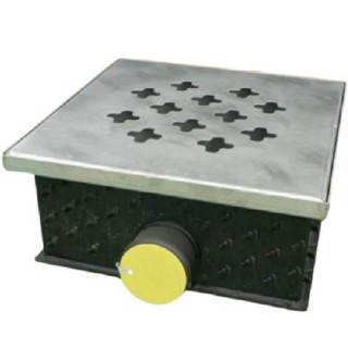 Regard collecteur Haut entrée latéral + grille Inox renforcée