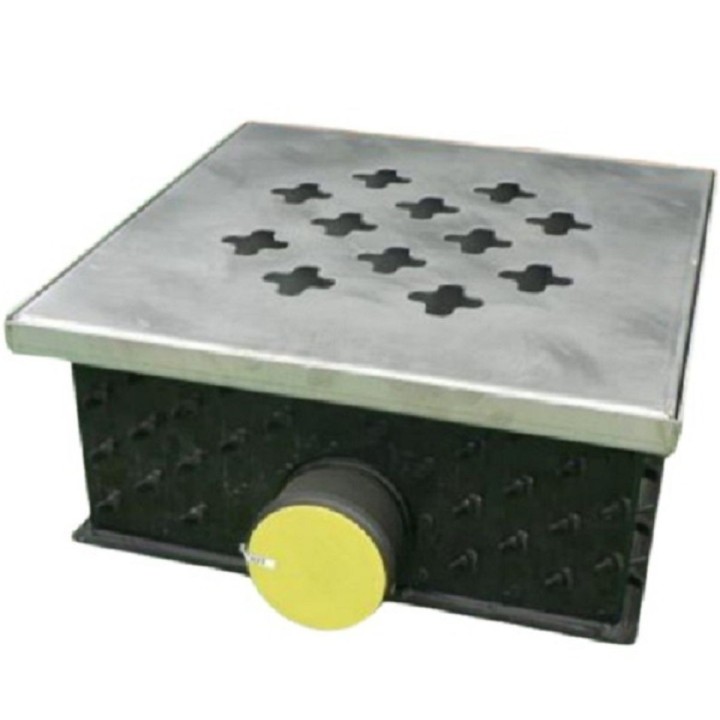 Regard collecteur Haut entrée latéral + grille Inox renforcée