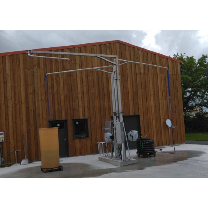 Potence colonne double remplissage et lavage INOX SOLHEAD plate forme de lavage