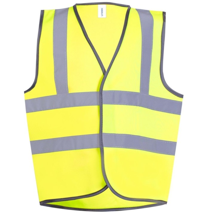 Gilet haute visibilité Enfant Junior jaune fluo avec bandes réfléchissantes