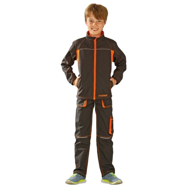 Veste Softshell enfant BASALT NEON Planam vert olive orange | Sécurama