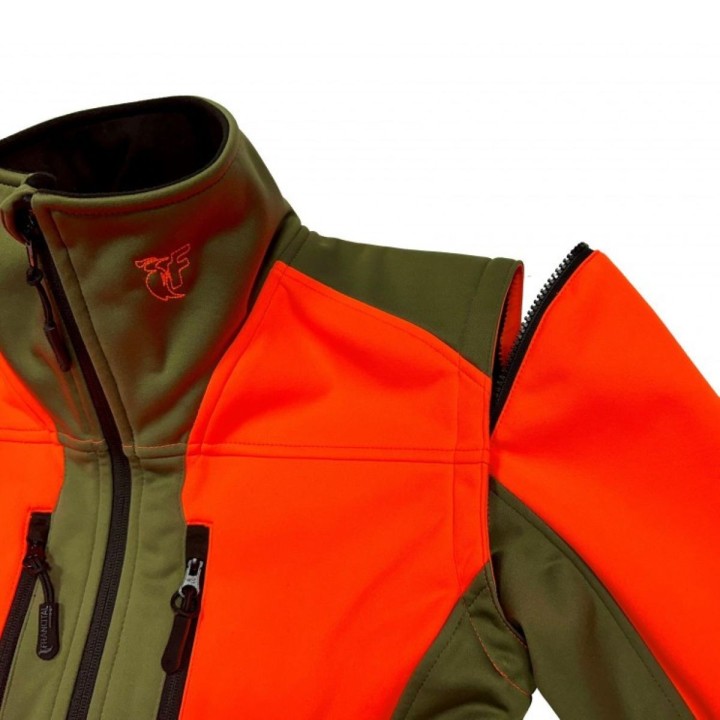 Veste softshell chasse CHAMBARAN R NF-S74-567 FRANCITAL manche amovible