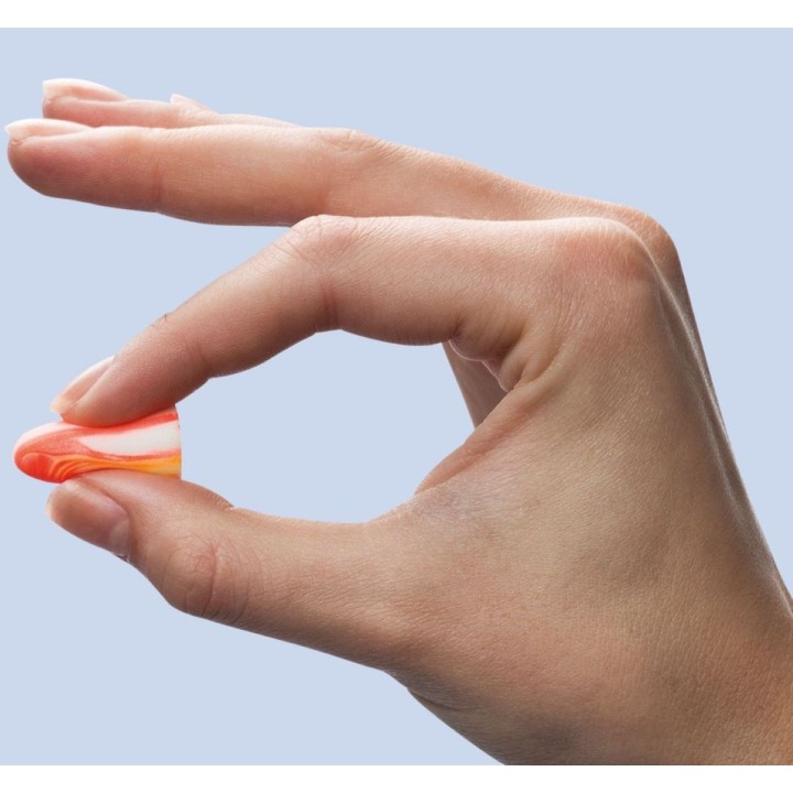 Bouchon anti bruit d'oreille mousse Spark Plugs® MOLDEX mise en place