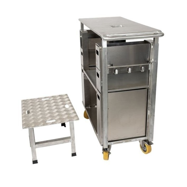 Chariot de travail ergonomique JASMIN pépinière agro-alimentaire avec option marche pied