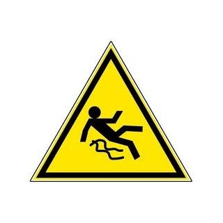 Panneau Danger sol glissant, rigide ou adhésif, base 30 cm