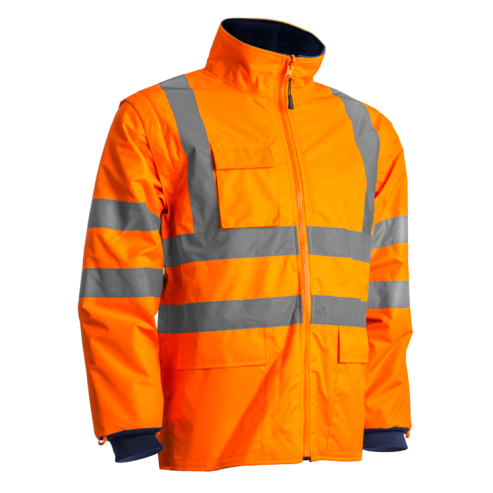 Parka KANATA haute visibilité petite et grande taille 4 en 1 COVERGUARD orange doublure