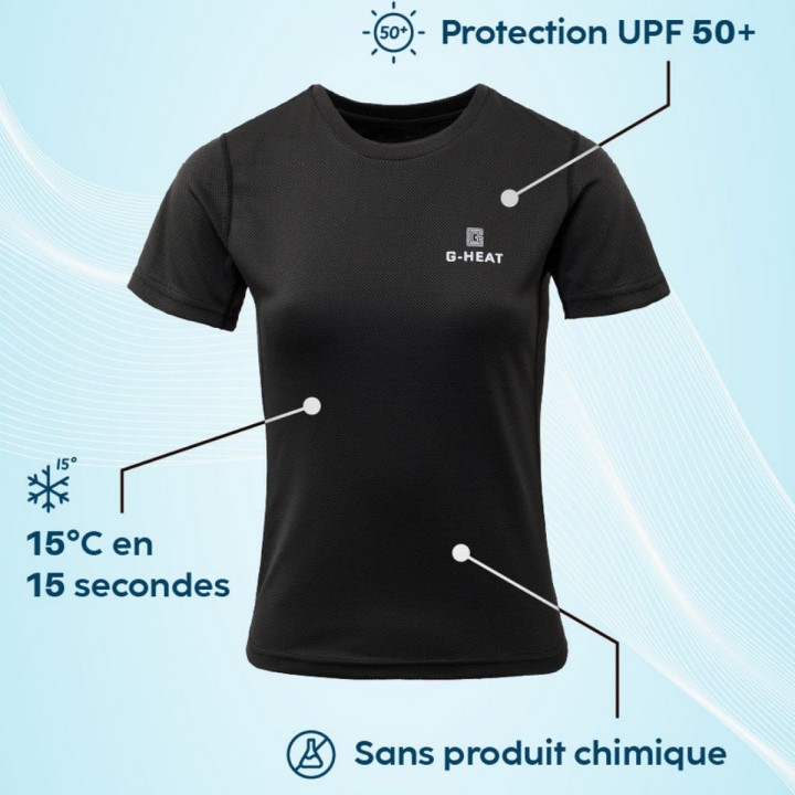 Fonctionnement tee shirt rafraichissant G HEAT